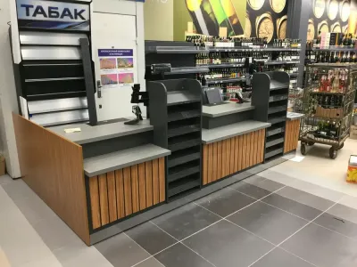 Кассовые стойки и торговые стеллажи